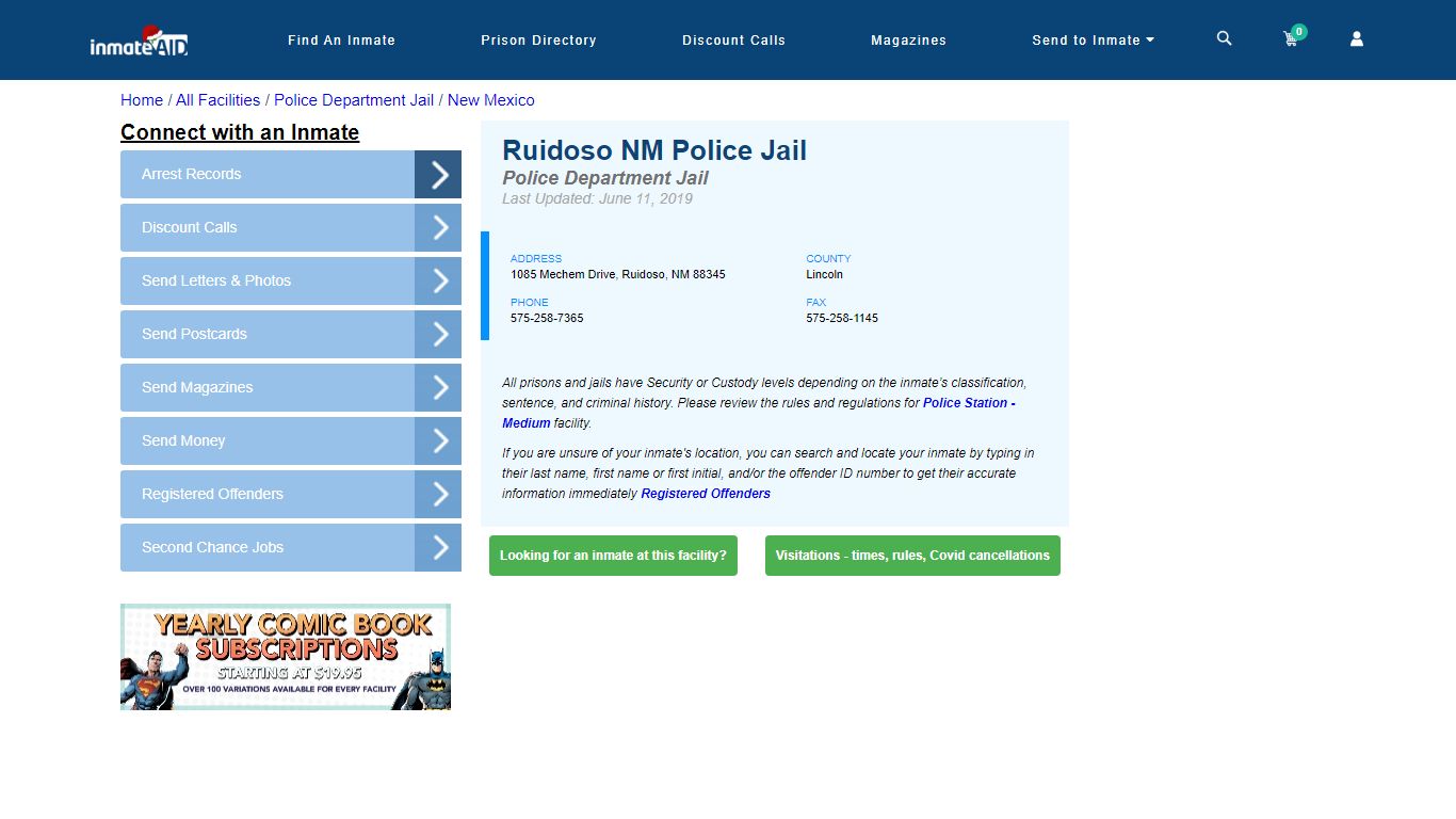 Ruidoso NM Police Jail & Inmate Search - Ruidoso, NM